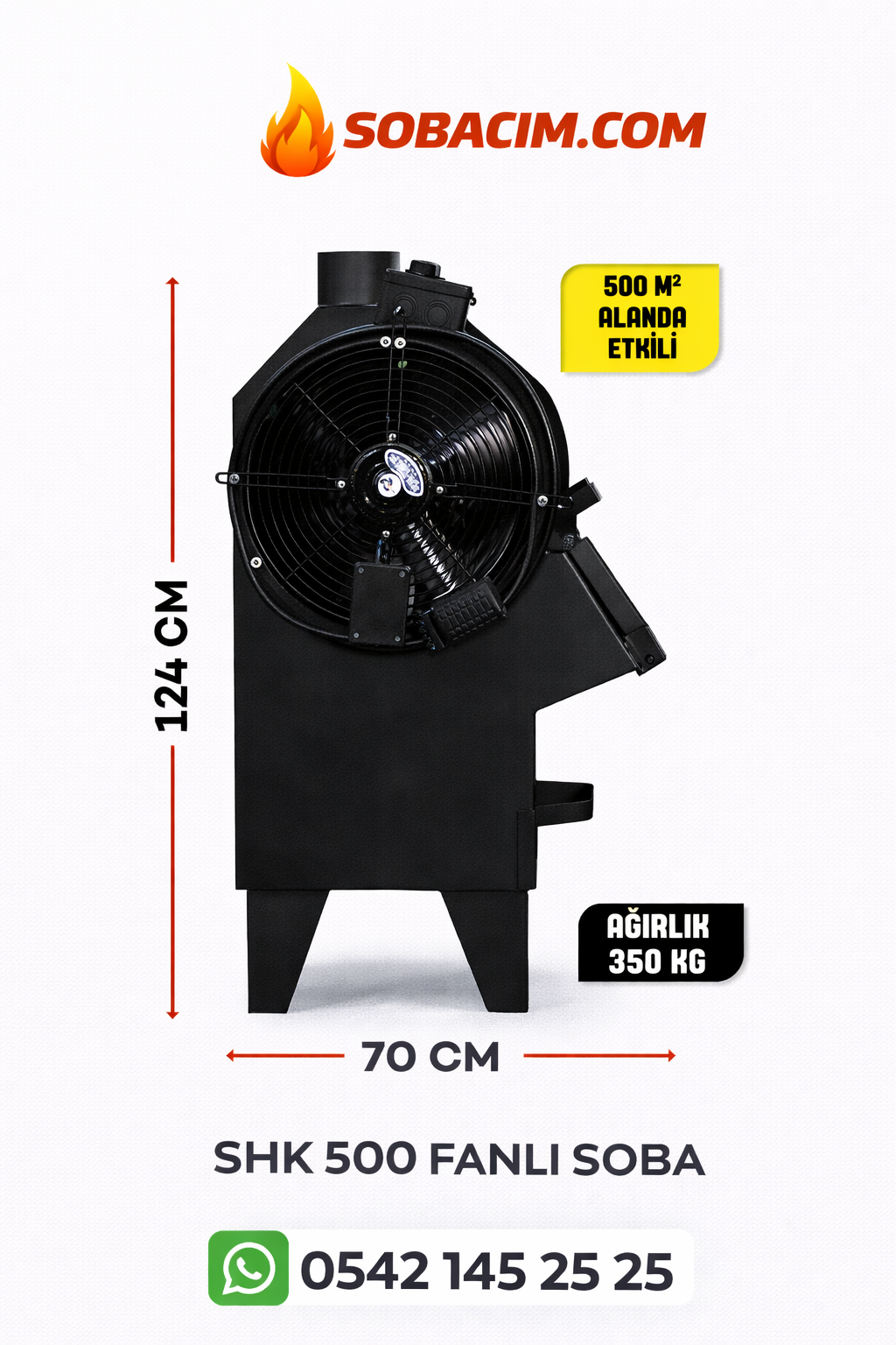 Fanlı Fabrika Sobası 500 m² 