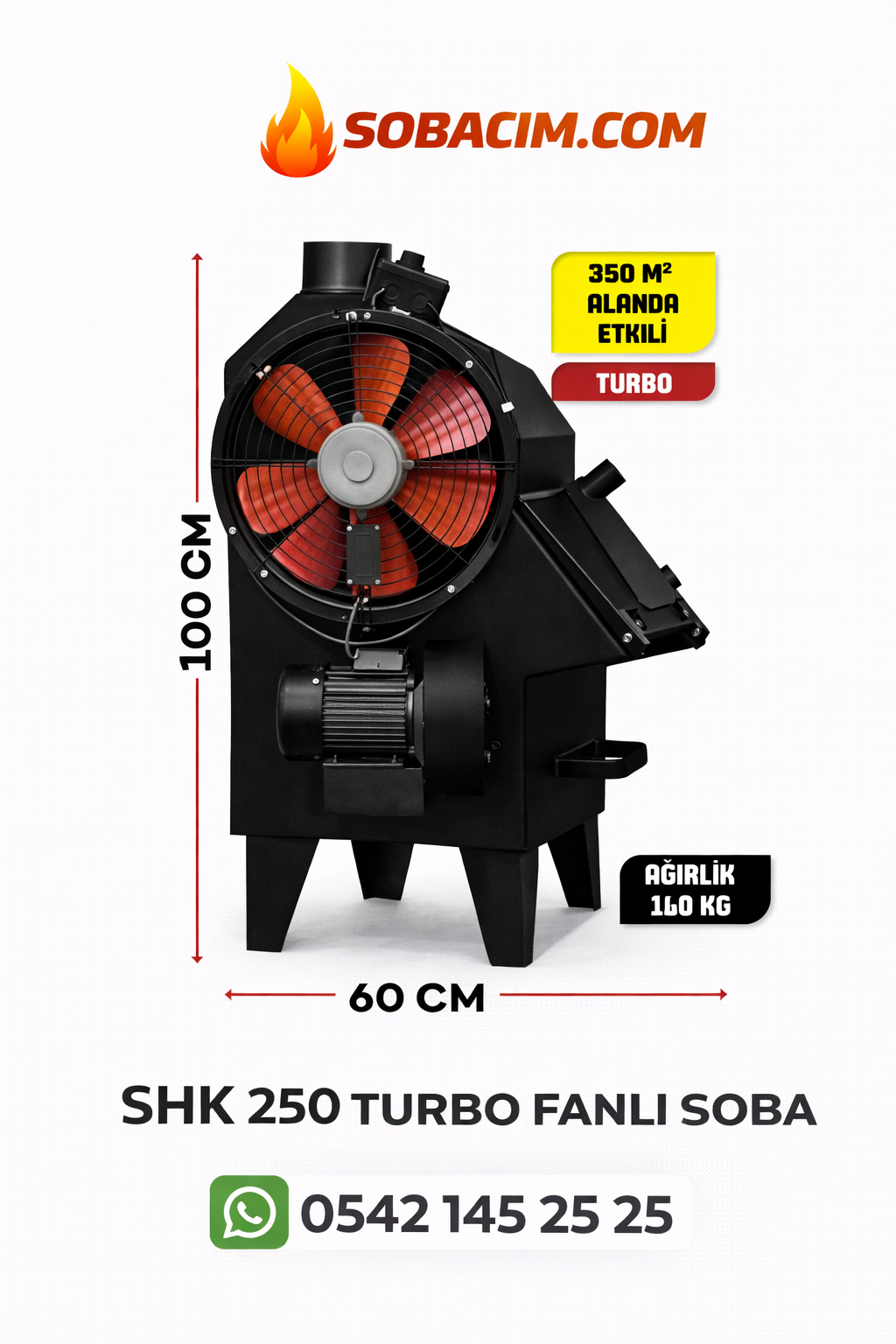 Turbo Fanlı Fabrika Sobası  250 -500 m²