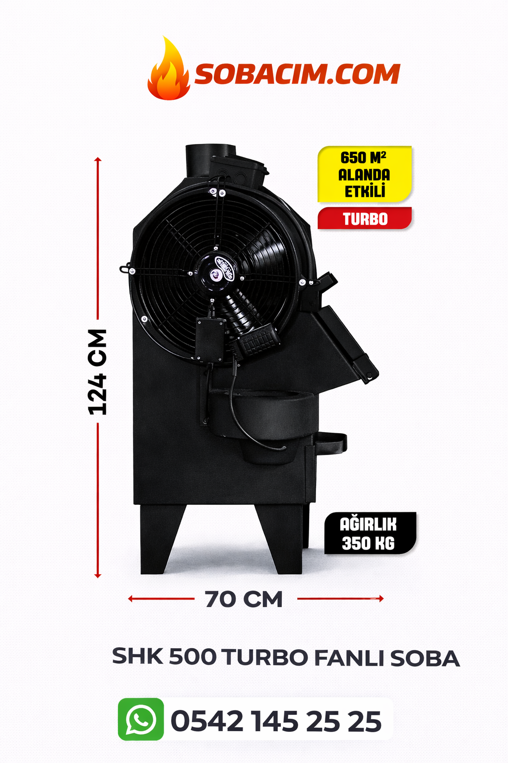 Turbo Fanlı Fabrika Sobası 500 -750 m² 