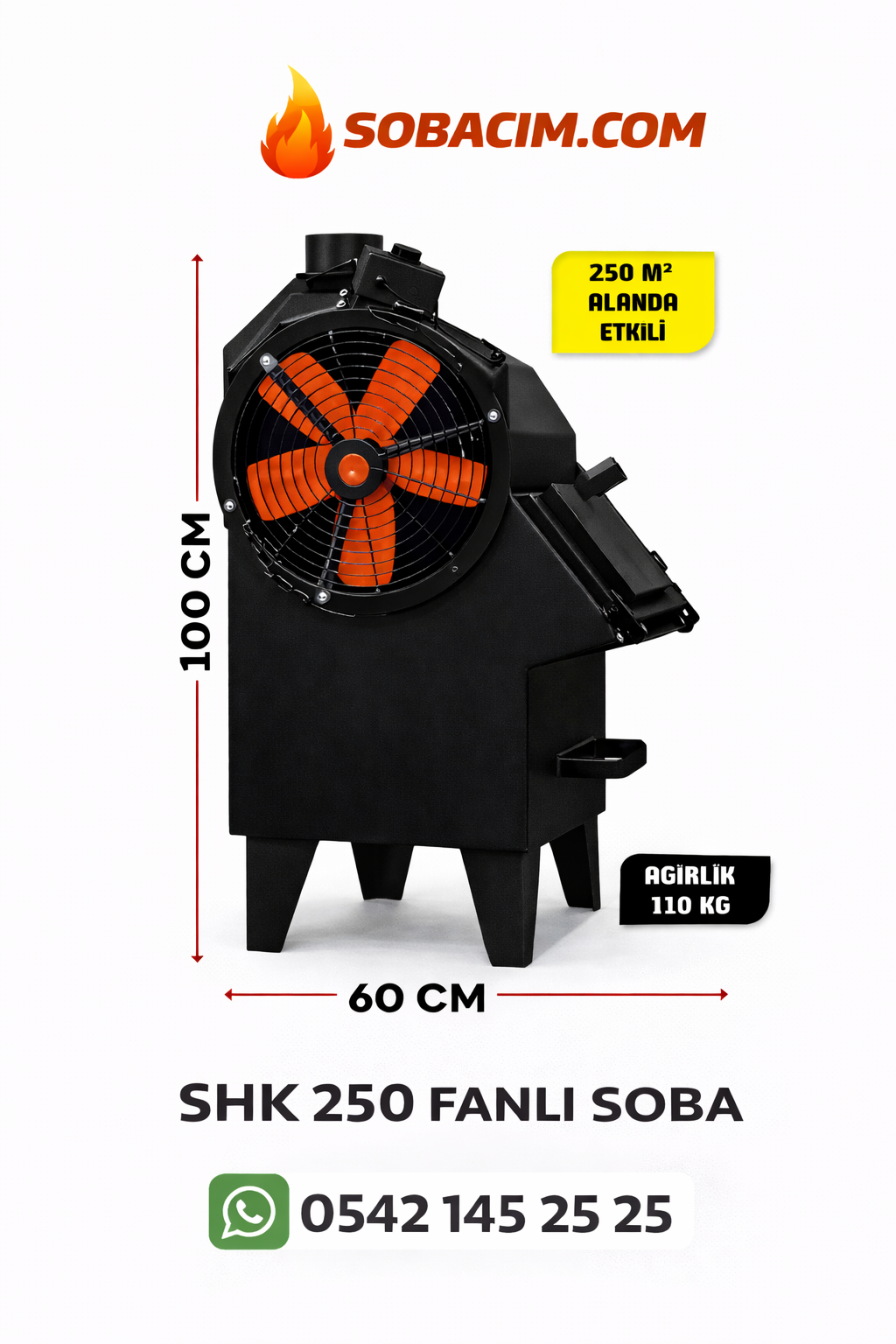 HK 250 Fanlı Fabrika Sobası 