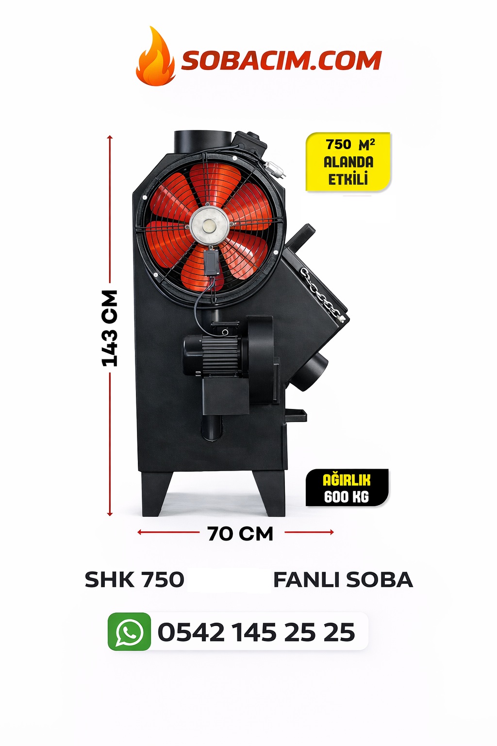 SHK 750 Fanlı Fabrika Sobası  750 m²